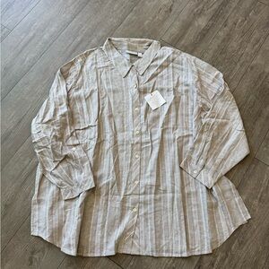 Susan graver petite Striped Beige Shirt